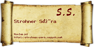 Strohner Sára névjegykártya