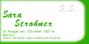 sara strohner business card